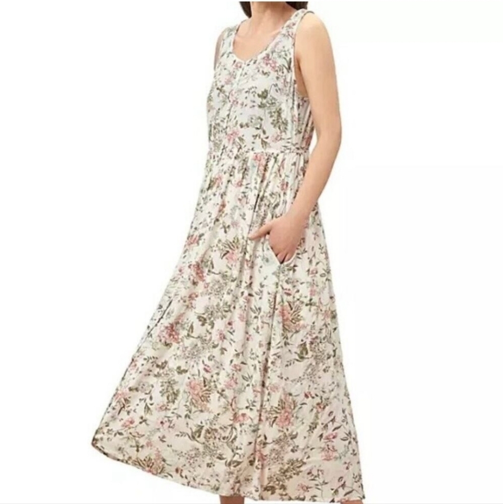 Frye Sz XXL Floral Sleeveless Dress With Pockets